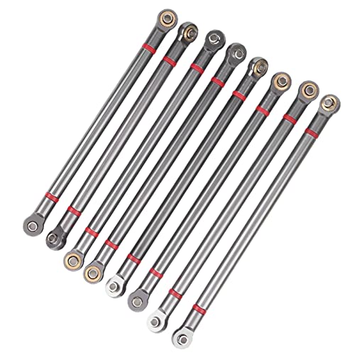 Acouto 8pcs Metall Pull Stange Kit Upgrade Modifizierte Teile für Aixal SCX10 /10 Simulation Crawler Cartitanium und Leicht Leichte Betriebsbetriebs -E /10 -Link Stange 1 / Pull Rodmetal (Ti-Farbe) von Acouto
