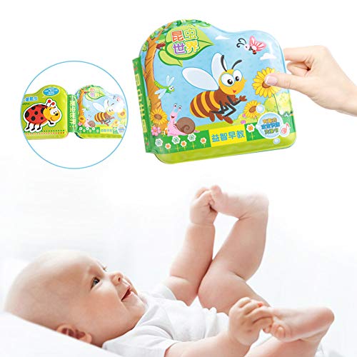 Acouto Babybad Wasserdichtes Buch Buntes Säuglingsduschenspielzeug für die Badezeit, Erhöhen (Insektenwelt) von Acouto