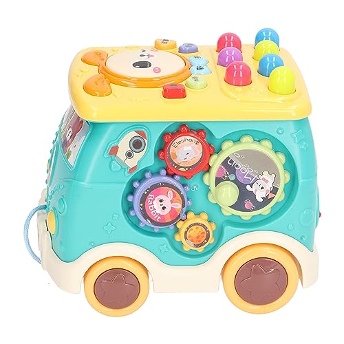 Acouto Bus EIN Spielzeug Pädagogischer Sound Light Interactive Musical Learning Activity Bus Spielzeug für Kleinkind Gelber EIN Toyusic Activity Toyaktivität Bushamm -Powering -Spielzeugmusik (Blue) von Acouto
