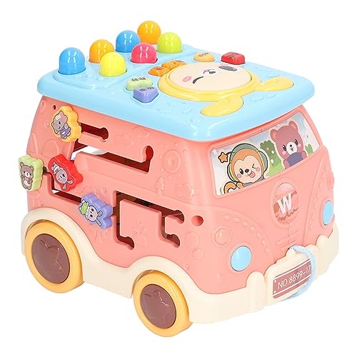 Acouto Bus EIN Spielzeug Pädagogischer Sound Light Interactive Musical Learning Activity Bus Spielzeug für Kleinkind Gelber EIN Toyusic Activity Toyaktivität Bushamm -Powering -Spielzeugmusik (PINK) von Acouto