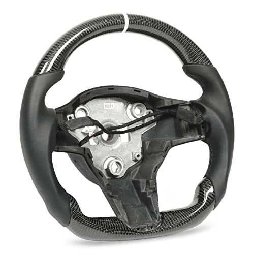Acouto Carbon -Lenkrad -Leder Leder Ersatz für Y 2017-2023 Autolenker Lenkersport Lenkrampflenker Lenkradsrad Faserlenker Lenkrad von Acouto