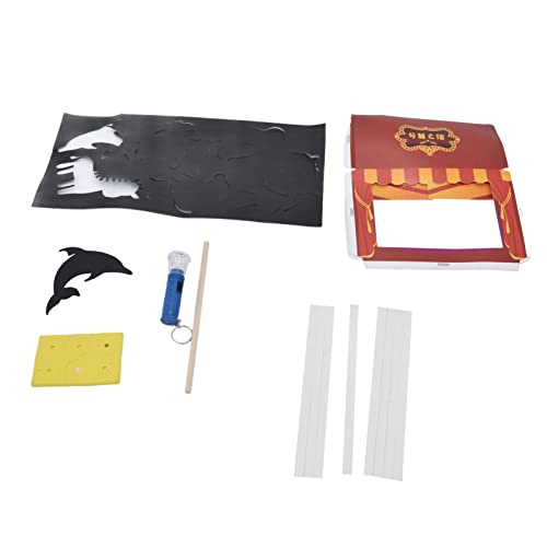 Acouto DIY -Kinderschattenpuppen Spielzeug Set Kreative Pädagogische Kinderspielzeug für Familienspaß, Physik Lernen für 3+ Jahre [Karton, Gelb, Holz] von Acouto