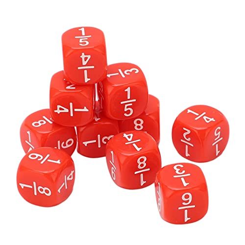 Acouto Die Gruppen definieren lange Kunststoffe von 6 Weisen, 20 Stück, Multi-Facetten - Tischspiel, Mathematikpraxis für Kinder, Gesellschaftsspiele (rot) von Acouto