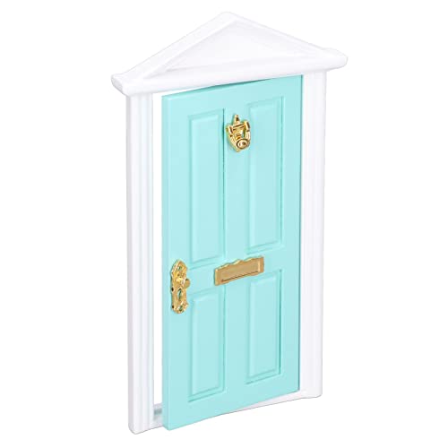 Acouto Doll House Feen -Tür - Spaß und Einzigartige Hölzerne Mini für Fügen Sie Farbenfrohe Rettungsszenen in 1:12 Puppenhäusern Hinzu (Green) von Acouto