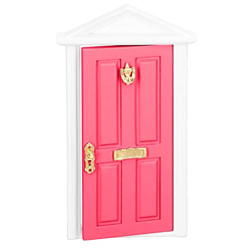 Acouto Doll House Feen -Tür - Spaß und Einzigartige Hölzerne Mini für Fügen Sie Farbenfrohe Rettungsszenen in 1:12 Puppenhäusern Hinzu (Rosenrot) von Acouto