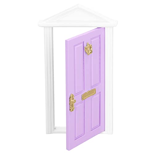 Acouto Doll House Feen -Tür - Spaß und Einzigartige Hölzerne Mini für Fügen Sie Farbenfrohe Rettungsszenen in 1:12 Puppenhäusern Hinzu (helles Lila) von Acouto