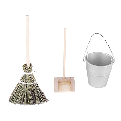 Acouto Dollhouse Miniatur-Reinigungswerkzeuge Elegante Nährstoff-Staubpan Spielzeug Set für Schlafzimmer Küche Wohnzimmer Spielen von Acouto