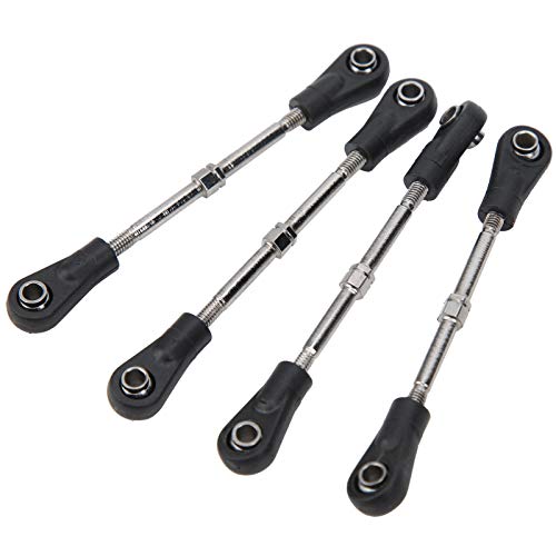 Einstellbares Professionelles RC-Lenkstangen-Set für 1/10 Geländewagen, Langlebige Lenkgestänge-Zugstangen aus Metall + Kunststoff für Universelles RC-Zubehör, Schwarz + Silber, Einstellbares Professionelles RC-Lenkstangen-Set für 1/10 Geländewagen, Langlebige Lenkgestänge-Zugstangen aus Metall + Kunststoff für Universelles RC-Zubehör, Schwarz + Silber, von Acouto