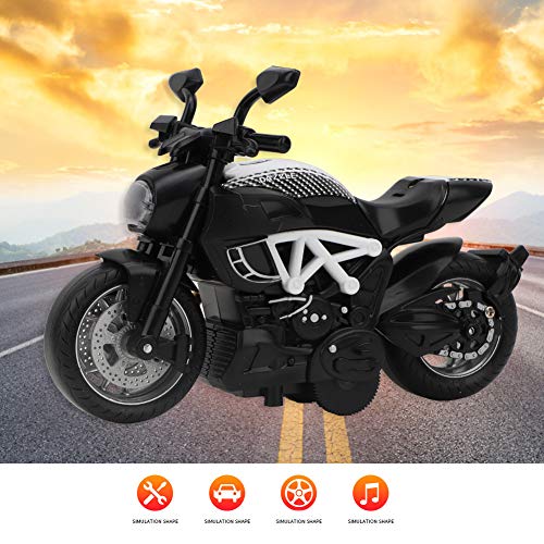 Acouto Electric Legion Motorcycle Model Toy mit Leichter Musik für Motorradmodellmodell Toym (Schwarz und weiß) von Acouto