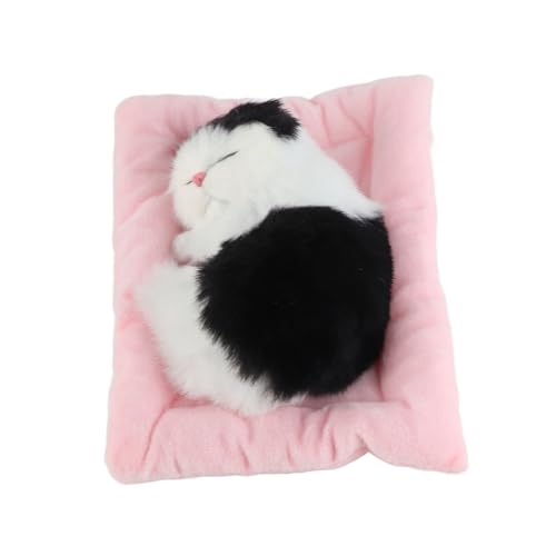 Acouto Gefälschte Katzen Schlafkätzchen Puppenspielzeugsimulation Schlafkatze auf Pad Interaktives Haustierspielzeug mit Schallaktivem Karbonblack und Weißer Katzenform Lebensweise gemacht. Mater Acouto Gefälschte Katzen Schlafkätzchen Puppenspielzeugsimulation Schlafkatze auf Pad Interaktives Haustierspielzeug mit Schallaktivem Karbonblack und Weißer Katzenform Lebensweise gemacht. Mater von Acouto