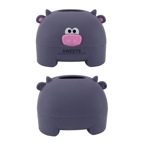 Acouto Gewebehalter Cartoon Tiergewebe Serviettenbox für Küchen Wohnzimmer Schöne Home Dekoration Tiere Aufbewahrungsbox Weißbär Sie Sie für Fühe Tier Tissue Boxcartoon Gewebe (Lila Kuh) von Acouto