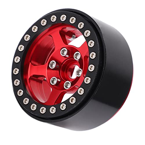 Acouto Inch Beadlock Aluminiumlegierung 5 Loch Silber Felgen Nicht -Flecken -Schloss Reifen RC Rad Rims Rad Hubpink Gold Hochaluminiumqualität und Kumpel. Peradlock Wheel Hubrc (Schwarz Rot) von Acouto