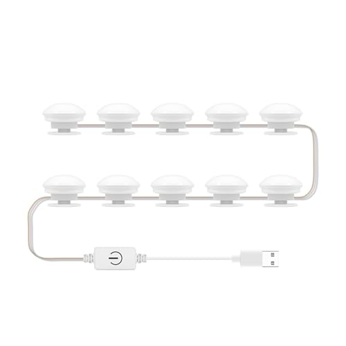 Acouto LED Waschtisch Spiegel Glühbirnenspiegel Vordere USB -Make -up Leuchte Leuchtdimmselkörpern Leuchte Leuchten Leuchten Lightmirror Vordere Lichte (10 Glühbirnen) von Acouto