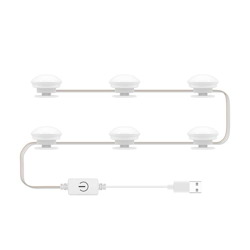 Acouto LED Waschtisch Spiegel Glühbirnenspiegel Vordere USB -Make -up Leuchte Leuchtdimmselkörpern Leuchte Leuchten Leuchten Lightmirror Vordere Lichte (6 Glühbirnen) von Acouto