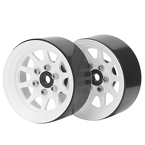 Acouto Leichtmetallräder für Trackerauto von -4 1/10 RC, 2 -teilige Einstellung (White) von Acouto