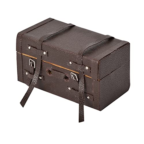 Acouto Puppe Haus Vintage Pu Leder Suitcase Mini Ornament für 1:12 Puppenhaus Dekor von Acouto