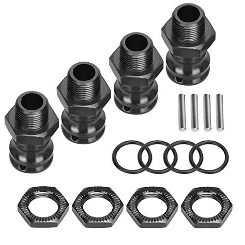 Acouto RC-Auto-Radverlängerungsadapter aus hochwertiger Aluminiumlegierung, 17 mm - Hex 23 mm, einfache Installation für 1/8 ferngesteuertes Auto (schwarz) von Acouto