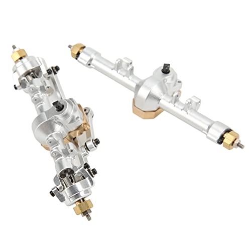 Acouto RC Metall Vorne und Hinterachse für Axiale SCX24 /24 RC -Auto -Upgrade Zubehör Zubehör Upgrade auf Auto Rem Vorder und Hinter Axlerc Vorderachse Achselbaugruppe (Silver) von Acouto