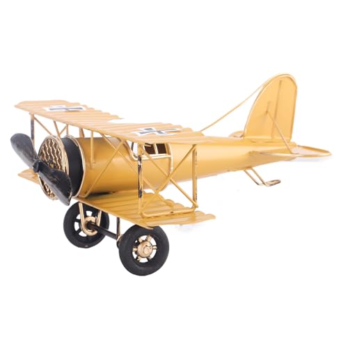 Acouto Retro -Flugzeugmodell Delikates Vintage -Doppeldeckerhandwerk für Home Decoration Cafe Ornamentblue aus Hochwertigem Retro -Flugzeugmodellwuchsteisen Planemetal Flugzeug Besteht von Acouto