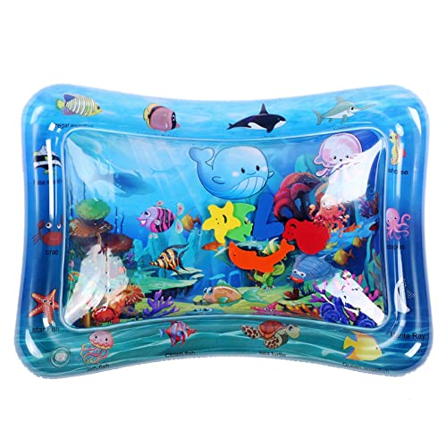 Aufblasbare Wasserspielmatte für Babys, mit Meerestierspielzeug, ideal für die Hand-Augen-Koordination, für Babys und Kleinkinder, PVC-Material Aufblasbare Wasserspielmatte für Babys, mit Meerestierspielzeug, ideal für die Hand-Augen-Koordination, für Babys und Kleinkinder, PVC-Material von Acouto