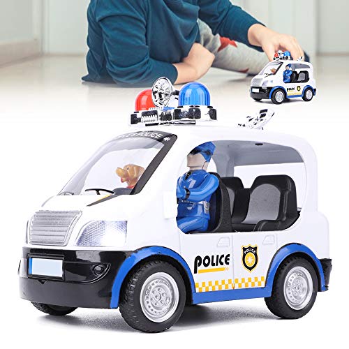 Automodell Spielzeug Legierung Simulation Polizei Rollenrolle Viersitzer Automodell Kinder Pull-Back Fahrzeugspielzeug mit Leichtem Sound-Effekt (Weiß) von Acouto