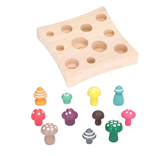Bunte Pilzsammlung aus Holz für Kinder ab 12 Monaten, Zählspiel zur Simulation von Linden für Hand-Augen-Koordination und Kognition Bunte Pilzsammlung aus Holz für Kinder ab 12 Monaten, Zählspiel zur Simulation von Linden für Hand-Augen-Koordination und Kognition von Acouto