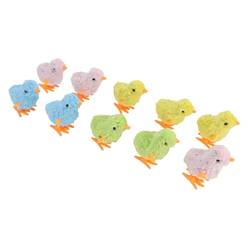 Clockwork Set mit 10 niedlichen bunten Küken für Kinder und Katzen, Springhuhn zum Aufziehen für Kleinkinder, Spielzeug zum Aufziehen aus Plüsch und Kunststoff Clockwork Set mit 10 niedlichen bunten Küken für Kinder und Katzen, Springhuhn zum Aufziehen für Kleinkinder, Spielzeug zum Aufziehen aus Plüsch und Kunststoff von Acouto