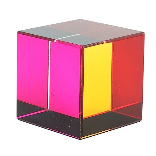 Farbwürfel, Optisches Würfelprisma, 6 Seiten, Weit Verbreitet, Perfektes Dekoratives Glas für den Schreibtisch (40mm) von Acouto