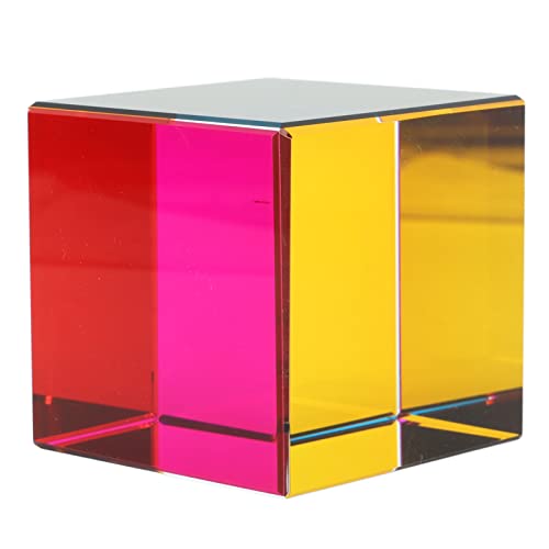 Farbwürfel, Optisches Würfelprisma, 6 Seiten, Weit Verbreitet, Perfektes Dekoratives Glas für den Schreibtisch (50MM) von Acouto