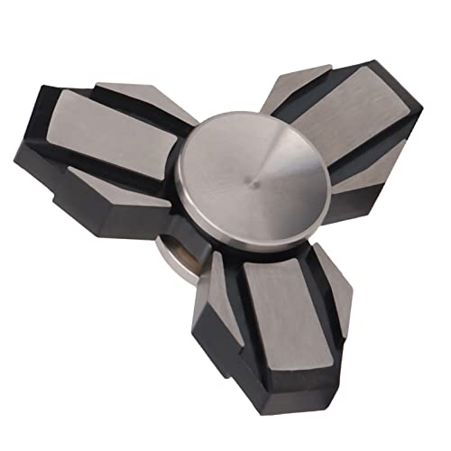 Fingertip-Drehspielzeug, 3 Blatt Angstreduzierung Metall Rotating Stress Relief Spielzeug Meditation Pause Für Bürobus Schlechte Gewohnheiten (Schwarz) von Acouto