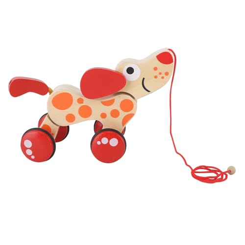 Holz Ziehen Welpen Spielzeug für Kleinkinder Entwicklung von Motorik und Gleichgewicht, Pushspielzeug aus Kiefernholz für Zuhause und im Freien Holz Ziehen Welpen Spielzeug für Kleinkinder Entwicklung von Motorik und Gleichgewicht, Pushspielzeug aus Kiefernholz für Zuhause und im Freien von Acouto