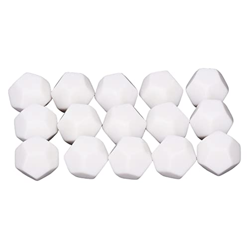 Wasserfestes, leeres Polyeder-Würfelset, weiße, undurchsichtige Polyeder-Würfel, Brettspielwürfel für Spieleabende und Lernspiele von Acouto