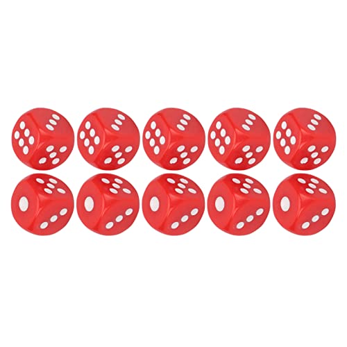 Standard-Spielwürfel, Interessante wasserdichte 10-teilige, Sichere, Oxidationsbeständige Spielwürfel, Verwendung Im Innenbereich für Brettspiele (Rot) von Acouto