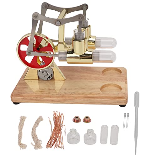 Stirlingmotor-Modell, Wissenschaftliches Physikalisches Modell, Goldenes Zwei-Zylinder-Balance-Stirlingmotor-Modell für Geschenke für Physikalische Wissenschaftsprojekte Stirlingmotor-Modell, Wissenschaftliches Physikalisches Modell, Goldenes Zwei-Zylinder-Balance-Stirlingmotor-Modell für Geschenke für Physikalische Wissenschaftsprojekte von Acouto
