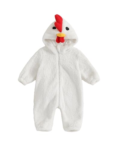 Acrawnni Baby Jungen Mädchen Küken Kostüm Kleinkind Küken Outfit Niedliches Baby Huhn Verkleidung Kostüm 3 Monate - 3 Jahre (A-Weiß, 18-24 Monate) von Acrawnni