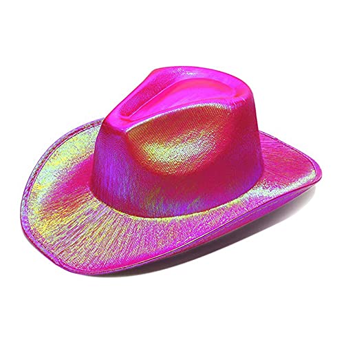 Acrawnni Cowgirl-Hut, Kostüm, Karneval, Kopfbedeckung, Disco, Abschlussball, Cowboyhut, Spielkostüm, Brautjungfern, Damen/Herren, Westernhut (A-Pearlescent Dark Powder) von Acrawnni