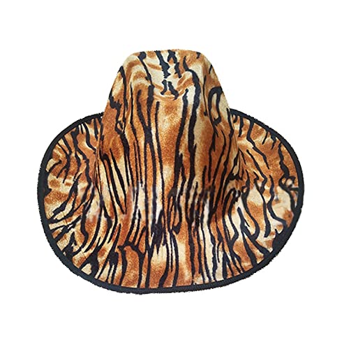 Acrawnni Cowgirl-Hut, Kostüm, Karneval, Kopfbedeckung, Disco, Abschlussball, Cowboyhut, Spielkostüm, Brautjungfern, Damen/Herren, Westernhut (A-Tiger-Streifen) von Acrawnni