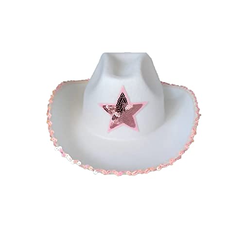 Acrawnni Cowgirl-Hut, Kostüm, Karneval, Kopfbedeckung, Disco, Abschlussball, Cowboyhut, Spielkostüm, Brautjungfern, Damen/Herren, Westernhut (A-weißer Stern, Acrawnni Cowgirl-Hut, Kostüm, Karneval, Kopfbedeckung, Disco, Abschlussball, Cowboyhut, Spielkostüm, Brautjungfern, Damen/Herren, Westernhut (A-weißer Stern, von Acrawnni