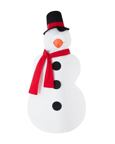 Acrawnni Lustiges Schneemann-Kostüm für Erwachsene, aufblasbar, Weihnachtsmann, Elfe, Schneemann, Lebkuchenmann, Weihnachtskostüm (A-Weiß, Herren, XXL) von Acrawnni