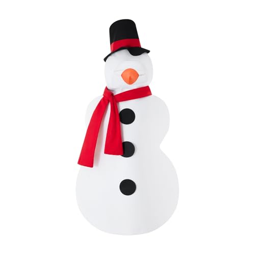 Acrawnni Schneemann-Kostüm für Damen und Herren, ärmellos, Schneemann, Overall, Outfit, Weihnachten, Cosplay, Verkleidung für Erwachsene mit falscher Nase und Schal (A-Weiß, Größe M) von Acrawnni