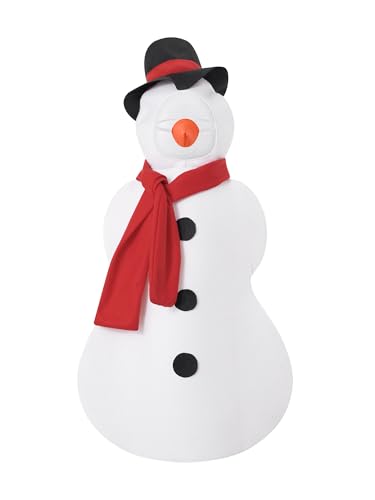 Acrawnni Schneemann-Kostüm für Kinder, schlafloser Overall mit falscher Nase und Schal, 3-teilig, Weihnachts-/Halloween-Outfits (B-Weiß, 3-4T) von Acrawnni