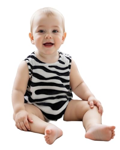 Acrawnni Unisex Baby Tier Kostüm Ärmelloser Strampler Overall mit Hut und Beinstulpen Halloween Party Cosplay (A-Weiß, 3-6 Monate) von Acrawnni