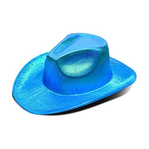 Cowgirl-Hut, Kostüm, Karneval, Kopfbedeckung, Disco, Abschlussball, Cowboyhut, Spielkostüm, Brautjungfern, Damen/Herren, Westernhut (A-Perlblau, 1 Stück) von Acrawnni
