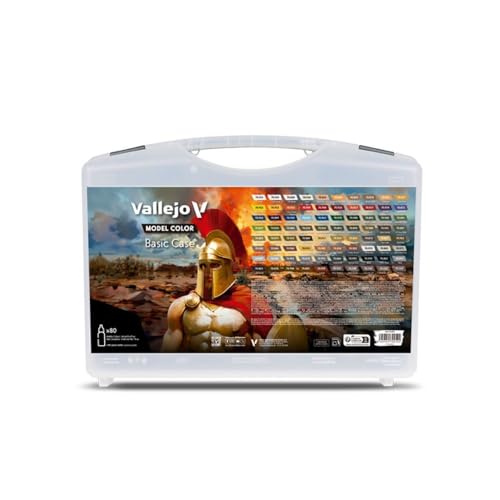 Acrylicos Vallejo Model Color Hobby Range Box Set (72 Colours + 3 Brushes + Carry case) von Vallejo