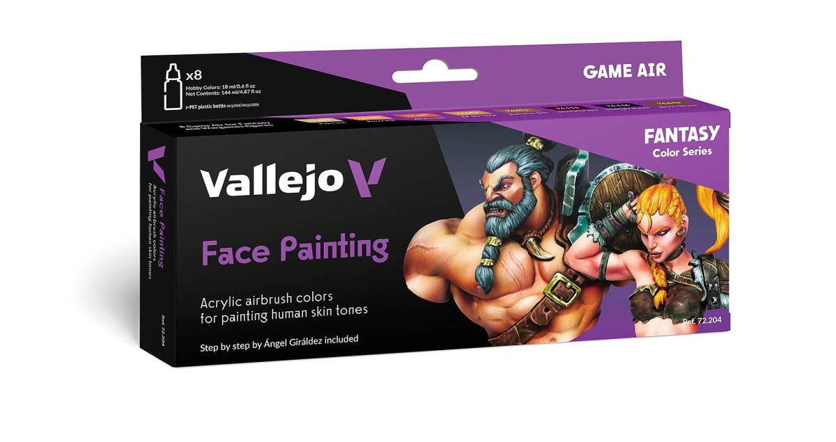 Farb-Set Face Painting, 8x 18ml von Acrylicos Vallejo