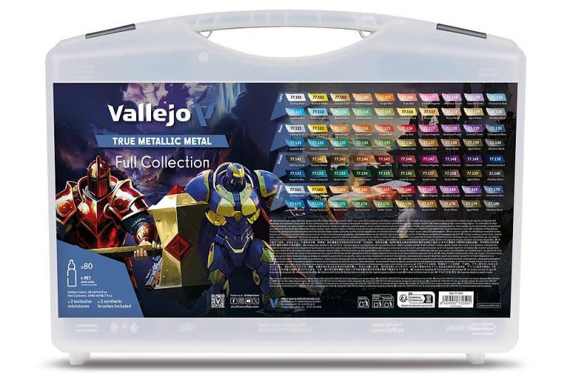 Farbkoffer - True Metallic Metal - 80 x 18 ml von Acrylicos Vallejo