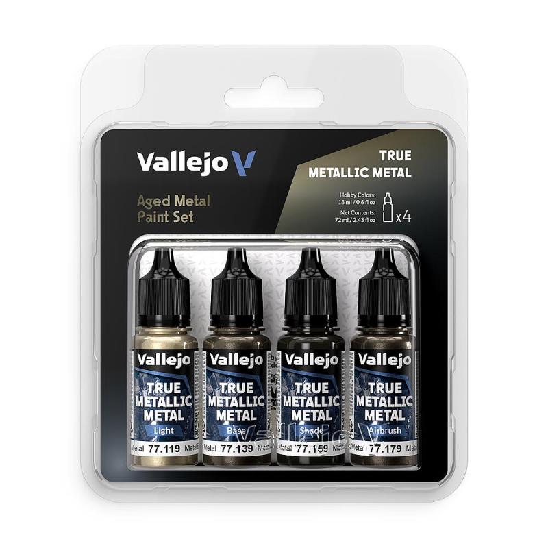 Gealtertes Metall - Farbset - 4 x 18 ml von Acrylicos Vallejo
