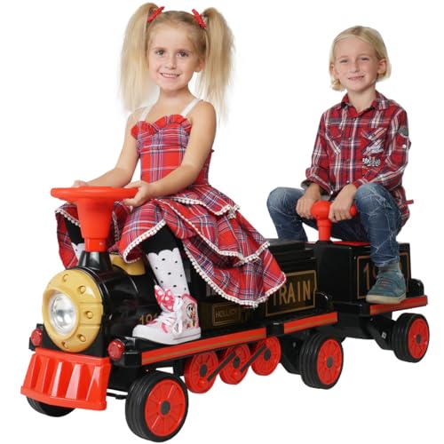 Actionbikes Motors Kinder Elektroauto | Sitz für 3 Personen - Elektrofahrzeuge - Kinderauto elektrisch - 4-Rad Antrieb Zug - Elektrische Eisenbahn - Kinderzug - Elektro Zug für Kinder ab 3 Jahren von Actionbikes Motors