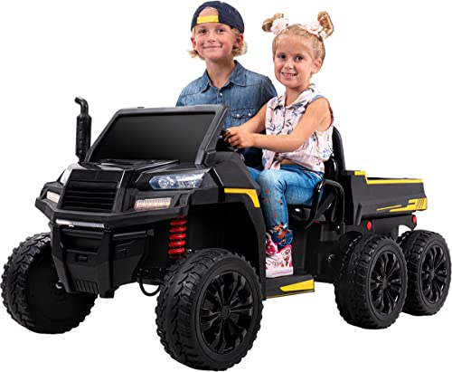 Actionbikes Motors Kinder Elektroauto A730 UTV - 4 x 35 Watt Motor - 2 Sitzer - 12 Volt 10AH - Eva Vollgummireifen - 2,4 Ghz Fernbedienung - UTV-Kinder ab 3 Jahren (Schwarz) von Actionbikes Motors