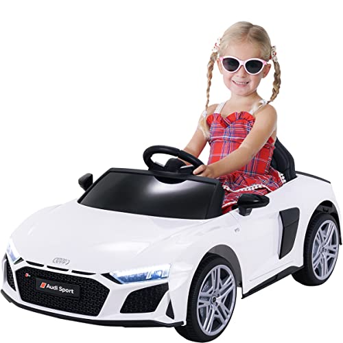 Actionbikes Motors Kinder Elektroauto Audi R8 Spyder | 2.4 Ghz Fernbedienung - 1 x 12 Volt 4,5AH Batterie - 2 x 30 Watt Motor - Elektro Auto für Kinder ab 3 Jahre (Weiß (YSA300)) von Actionbikes Motors